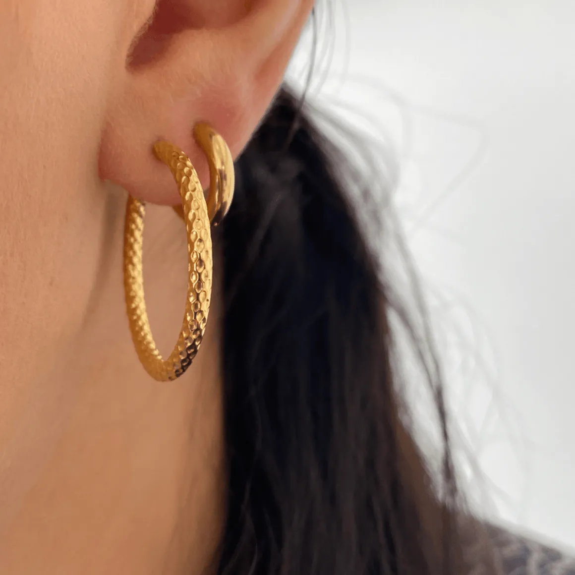 Winther Studio Øreringe*Big Bee Hoops Sølv