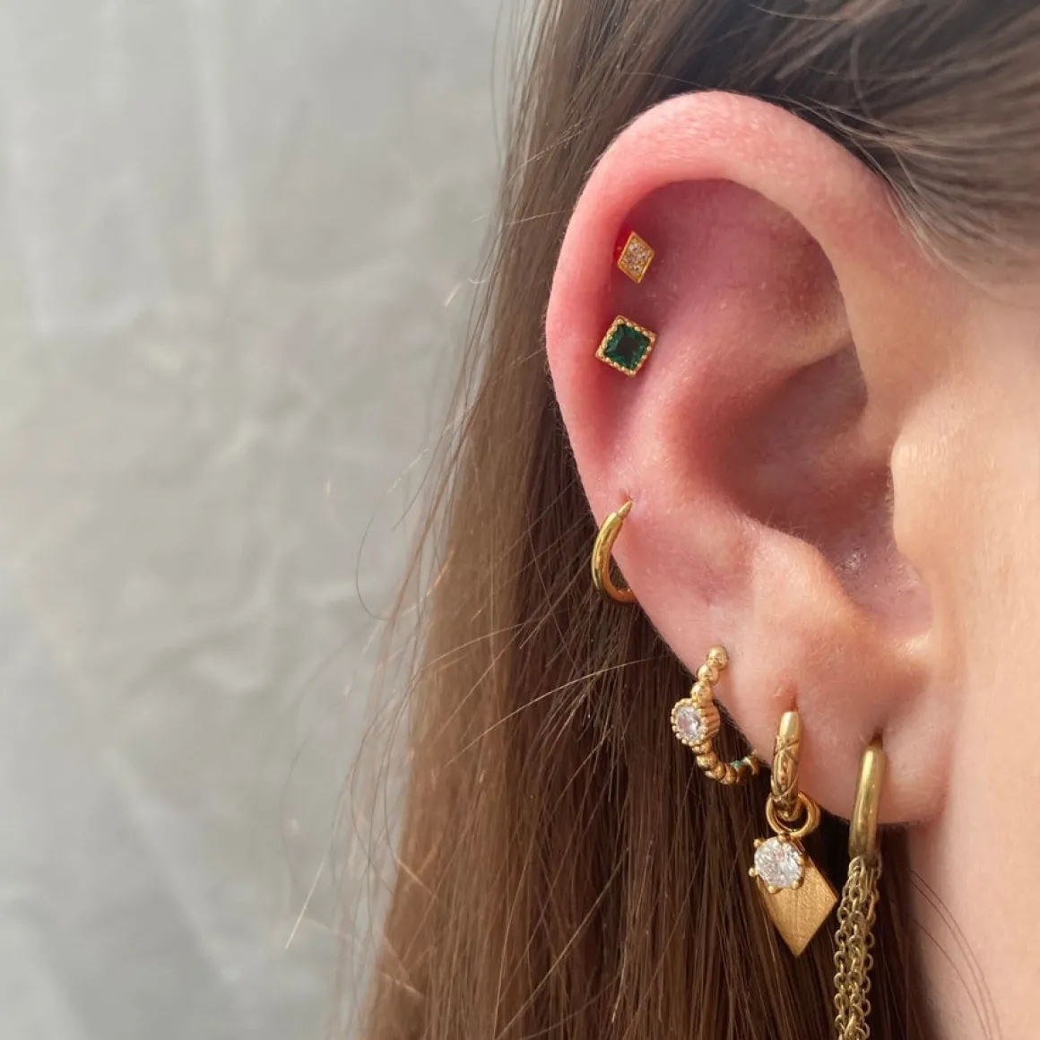 Winther Studio Øreringe | Piercingsmykker*Crystal Diamond Piercing Sølv