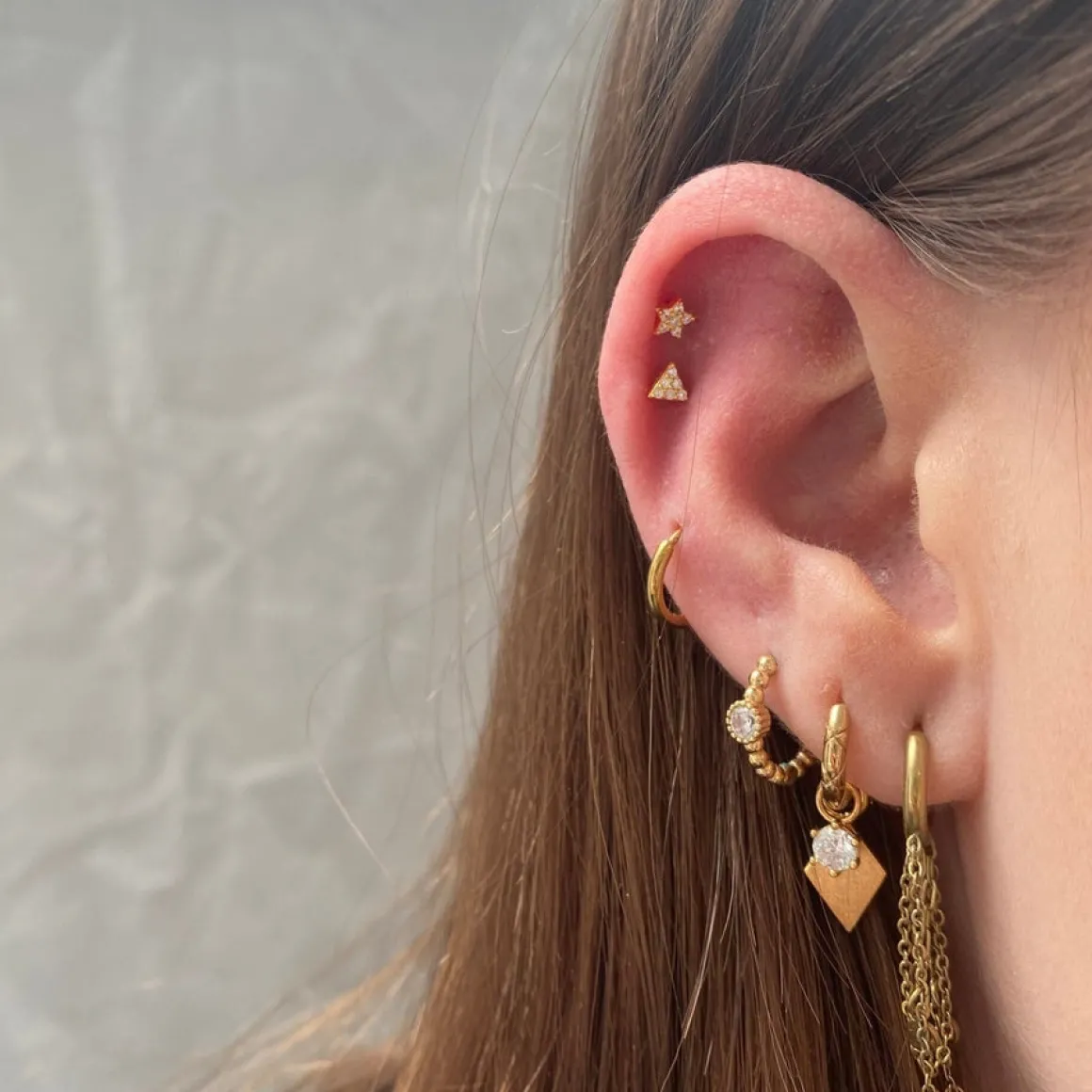 Winther Studio Øreringe | Piercingsmykker*Crystal Triangle Piercing