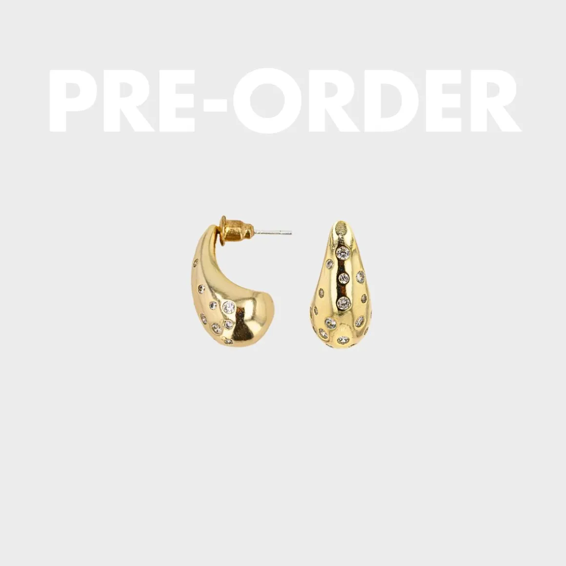 Winther Studio Øreringe*Drop Stone Øreringe - Pre-Order Guld
