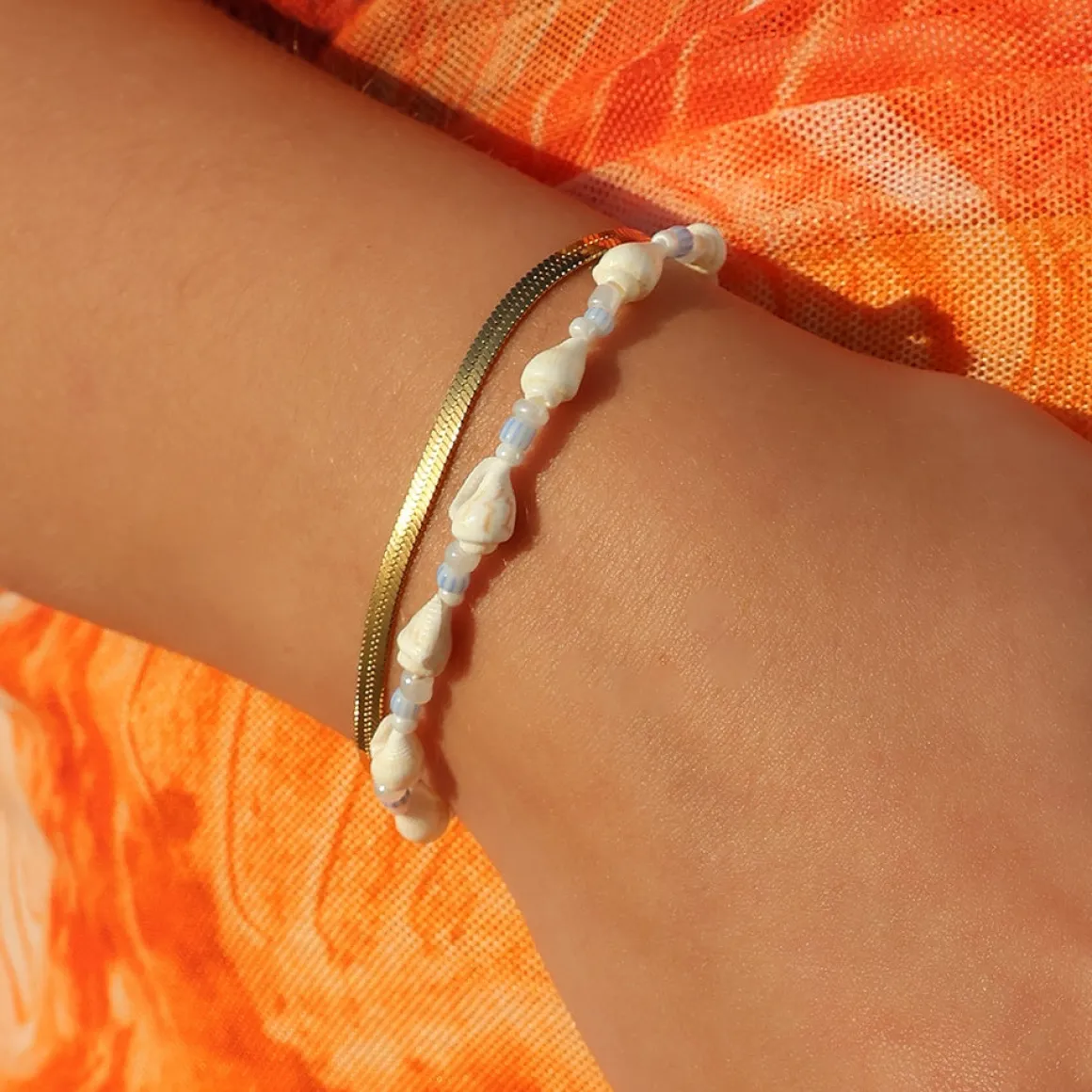 Winther Studio Armbånd*Ocean Shell Armbånd hvid/blå