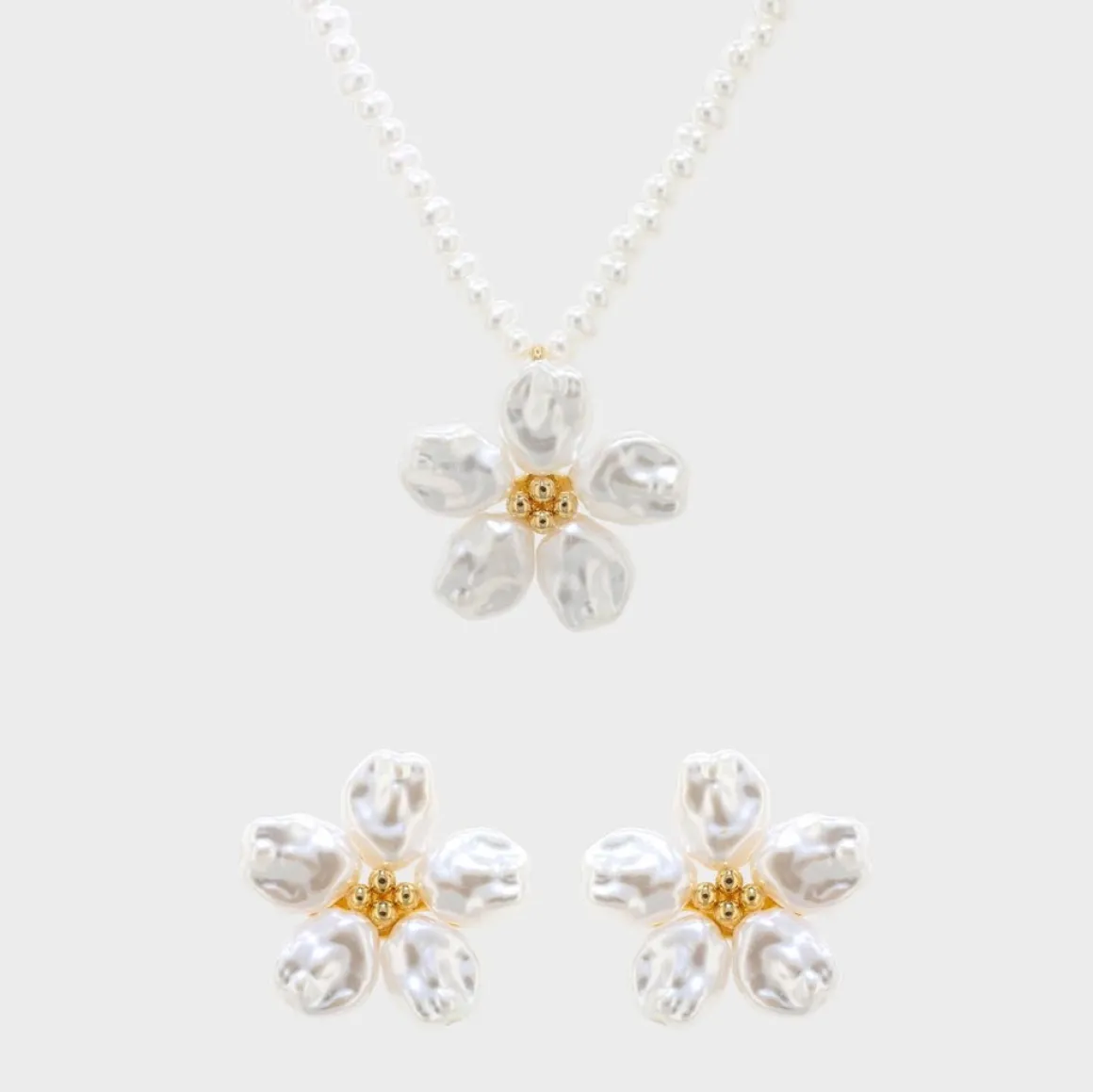 Winther Studio Smykkesæt | Halskæder*Pearly Bloom Mix Guld